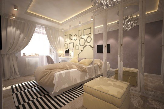 Дизайн проект однокомнатной квартиры 33 квадратных метров в Москве, фото дизайна интерьера, цены 2020 году
