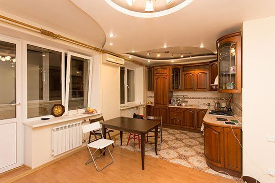 фото Дизайн гостиной с кухней
